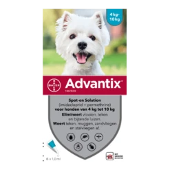 Advantix Spot On 100 - 4-10kg - 1ml - Anti Vlooien En Tekenmiddel - 6 Pipetten