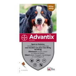 Advantix Spot On 600 - 40-60kg - 6ml - Anti Vlooien En Tekenmiddel - 4 Pipetten
