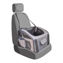 Flamingo Autostoel Ida Grijs - 44x34x32cm -Pet Planet Verkoop autostoel ida grijs 44x34x32cm kunststof 3
