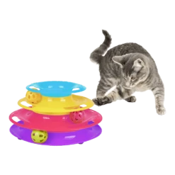 Flamingo Bagera Ballenbaan Toren Met Ballen - Div. Kleuren - Kattenspeelgoed