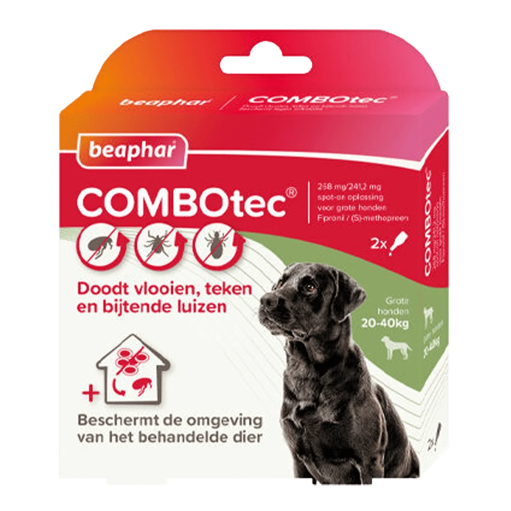 Beaphar Combotec Hond 20-40 Kg - 2st - Anti Vlooienmiddel En Tekenmiddel