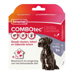 Beaphar Combotec Hond 40-60 Kg - 2st - Anti Vlooienmiddel En Tekenmiddel