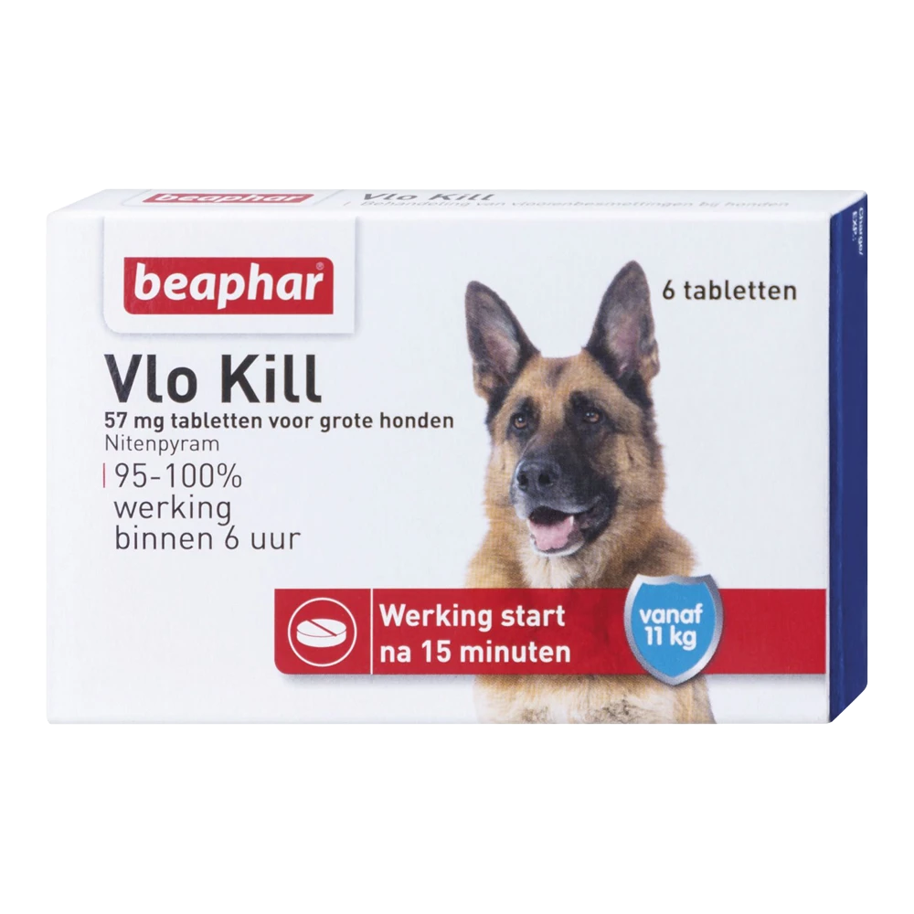 Beaphar Vlo Kill Hond Vanaf 11kg - Anti Vlooienmiddel - 6 Tab. 3 Beaphar Vlo Kill Hond Vanaf 11kg - Anti Vlooienmiddel - 6 Tab.