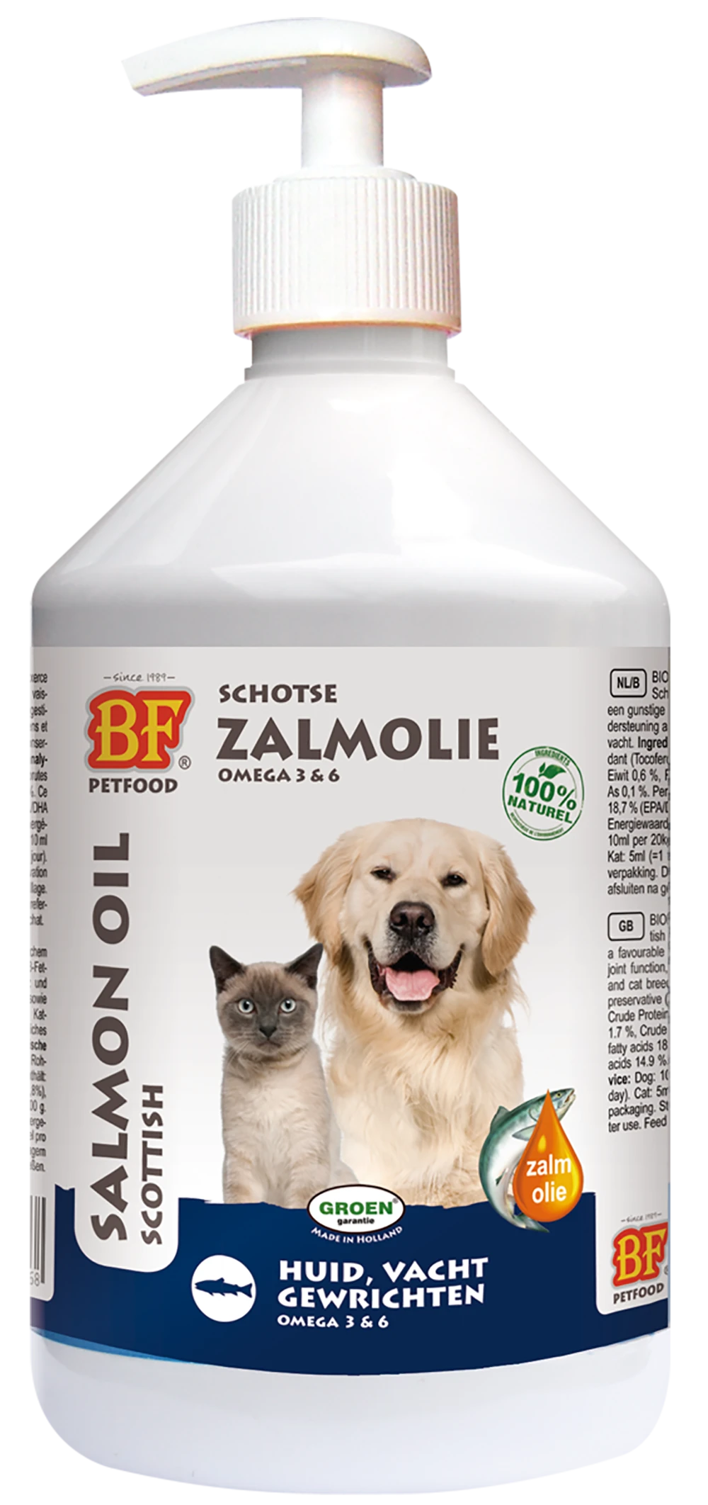 Biofood Zalmolie - Hondenvoer En Kattenvoer - 500ml 3 Biofood Zalmolie - Hondenvoer En Kattenvoer - 500ml