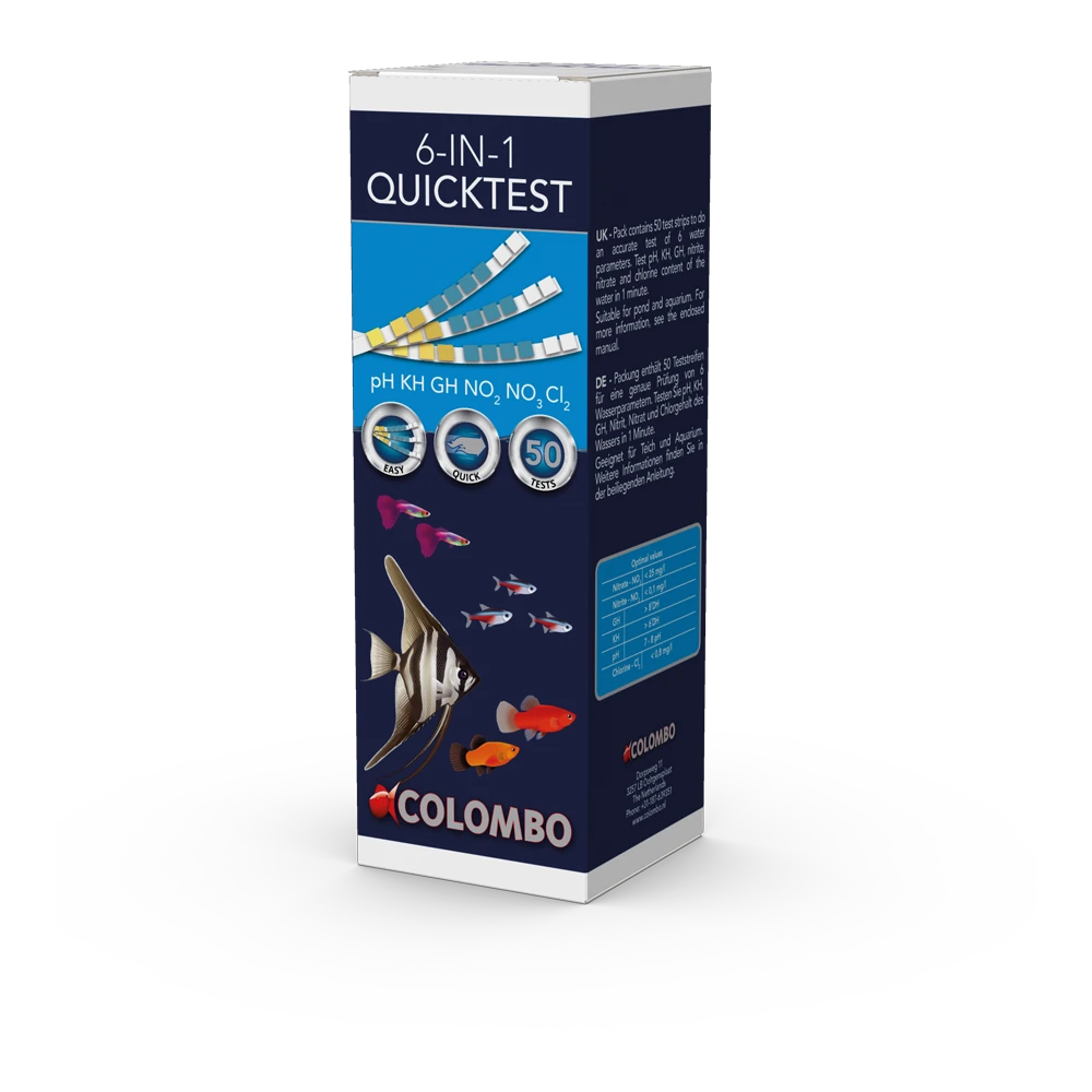 Colombo Quicktest 6 In 1 Teststrips - Watertester 3 Colombo Quicktest 6 In 1 Teststrips - Watertester