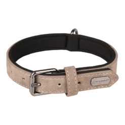 Flamingo Halsband Delu Taupe - Leer - 52-62cm 30mm - Hondenhalsband