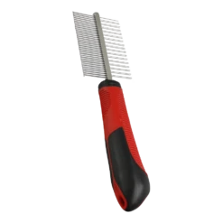 Flamingo Kam Met Handvat Dubbel - Hondenkam