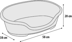 Flamingo Mand Somnus Plastic - Blauw - 50/58CM -Pet Planet Verkoop mand somnus plastic blauw 50 58cm 2 3