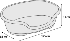 Flamingo Mand Somnus Plastic - Grijs - 110/125CM -Pet Planet Verkoop mand somnus plastic grijs 110 125cm 2 3