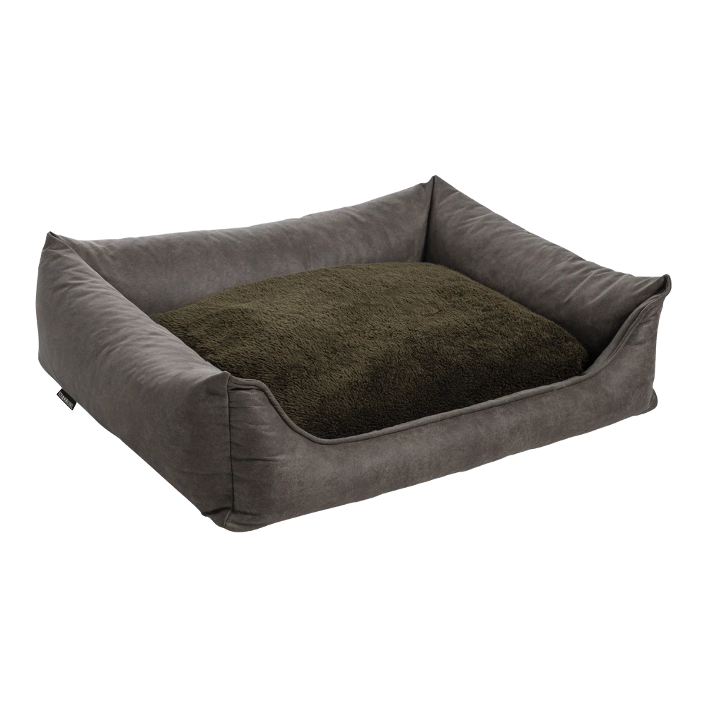 MaxxNobel Orthopedische Sofa Lederlook/teddy - Olijf - 100 X 80cm - Hondenmand 4 MaxxNobel Orthopedische Sofa Lederlook/teddy - Olijf - 100 X 80cm - Hondenmand - Afbeelding 2