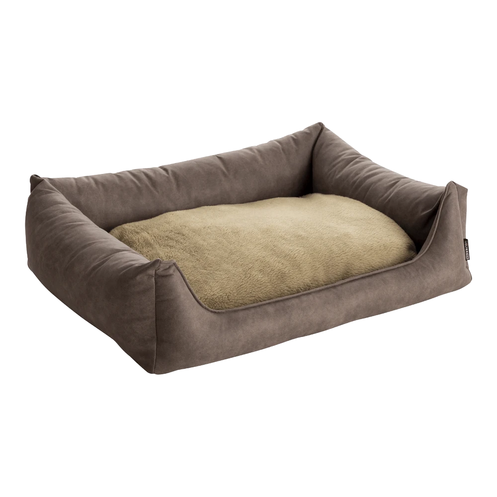 MaxxNobel Orthopedische Sofa Lederlook/teddy - Taupe - 70 X 50cm - Hondenmand 4 MaxxNobel Orthopedische Sofa Lederlook/teddy - Taupe - 70 X 50cm - Hondenmand - Afbeelding 2