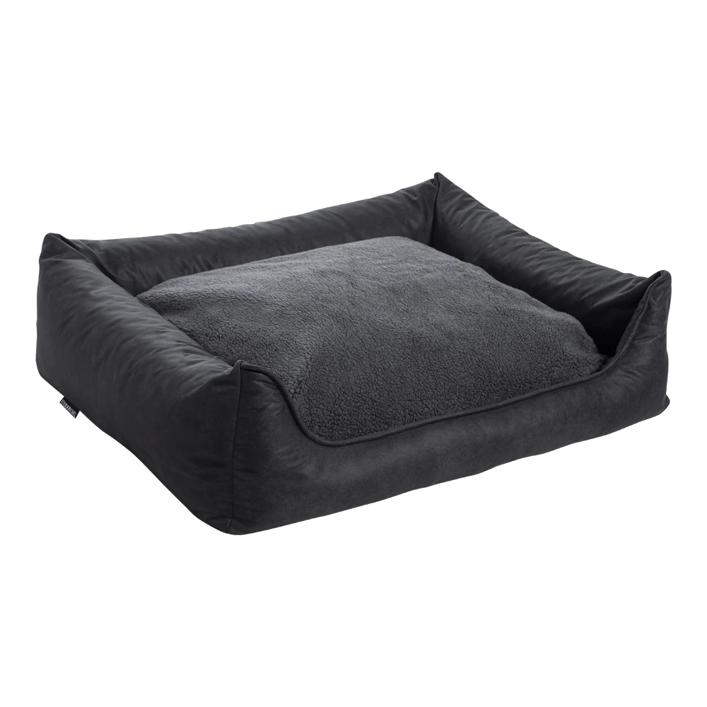 MaxxNobel Orthopedische Sofa Lederlook/teddy - Zwart - 80 X 60cm - Hondenmand 4 MaxxNobel Orthopedische Sofa Lederlook/teddy - Zwart - 80 X 60cm - Hondenmand - Afbeelding 2
