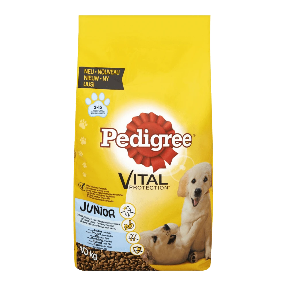 Pedigree Vital Protection Junior Brokken - Kip & Rijst - Puppyvoer - 10 Kg