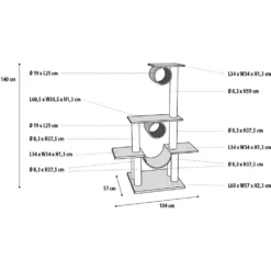 Flamingo Scratch Pole Amedeo - Beige - 103x57x141cm 8 Flamingo Scratch Pole Amedeo - Beige - 103x57x141cm -Pet Planet Verkoop scratch pole amedeo beige 103x57x141cm flamingo 3