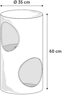 Flamingo Scratching Barrel Greta - Grey - S - 35x35x60cm -Pet Planet Verkoop scratching barrel greta grey s 35x35x60cm flamingo 2