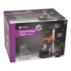 Flamingo Scratching Tree Echo - Grey - 48x34x99cm 11 Flamingo Scratching Tree Echo - Grey - 48x34x99cm -Pet Planet Verkoop scratching tree echo grey 48x34x99cm flamingo 5