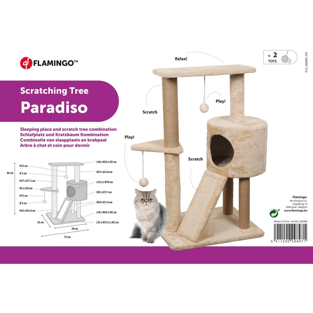 Flamingo Scratching Tree Paradiso - 50x42x86cm 5 Flamingo Scratching Tree Paradiso - 50x42x86cm - Afbeelding 3