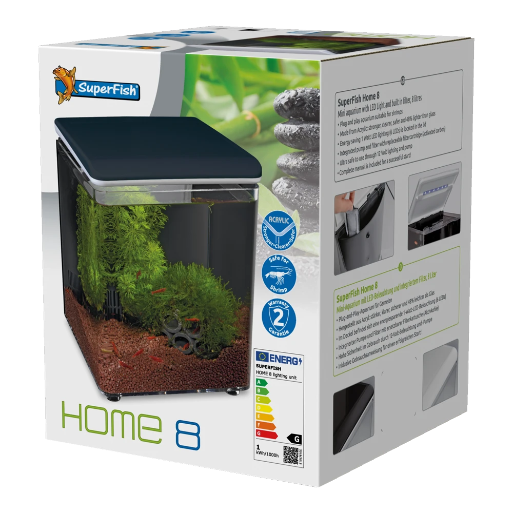 Superfish Aquarium Home 8 - Zwart 4 Superfish Aquarium Home 8 - Zwart - Afbeelding 2