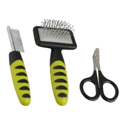Flamingo Trimset Voor Knaagdieren - Knaagdieren Borstel, Kam En Schaar