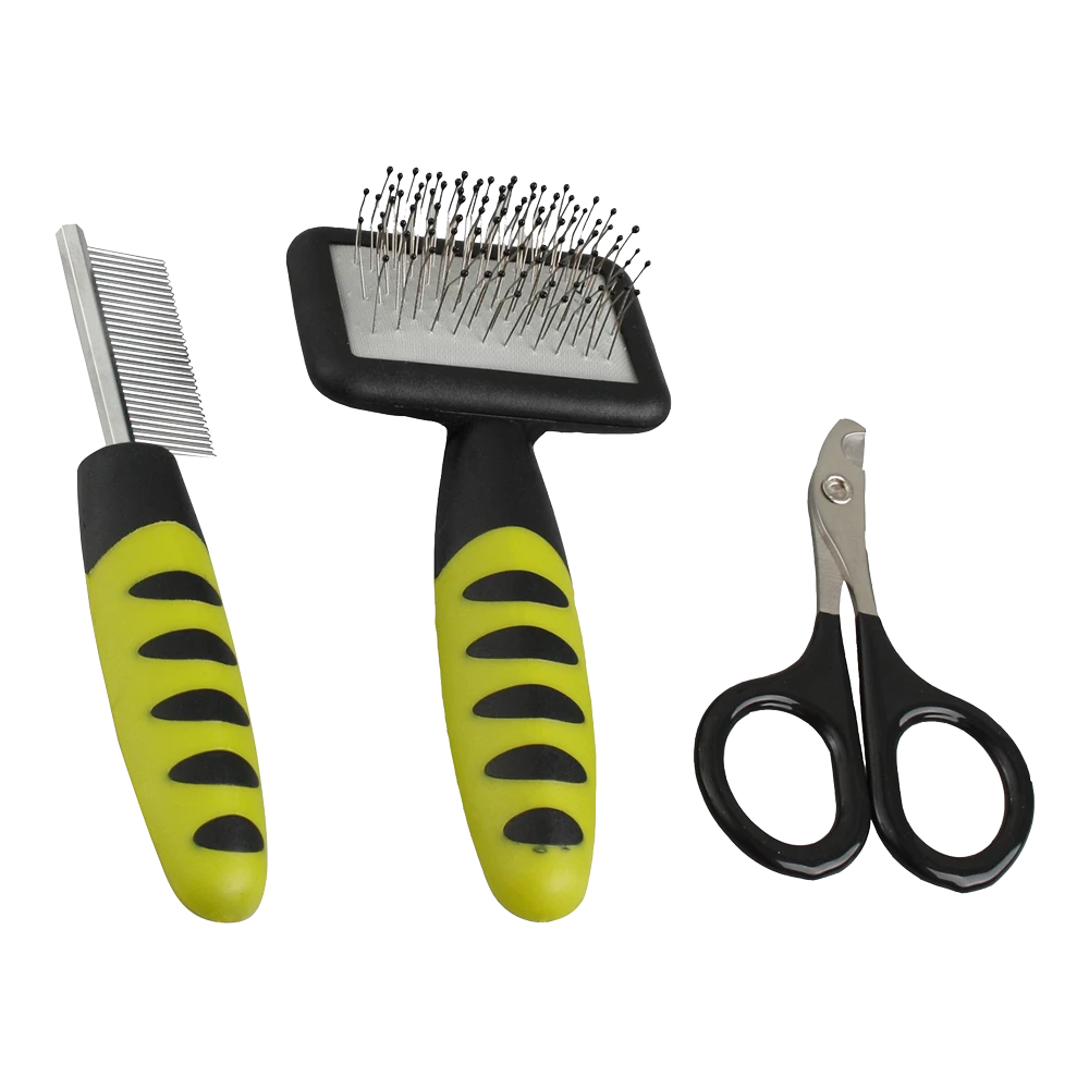 Flamingo Trimset Voor Knaagdieren - Knaagdieren Borstel, Kam En Schaar 3 Flamingo Trimset Voor Knaagdieren - Knaagdieren Borstel, Kam En Schaar