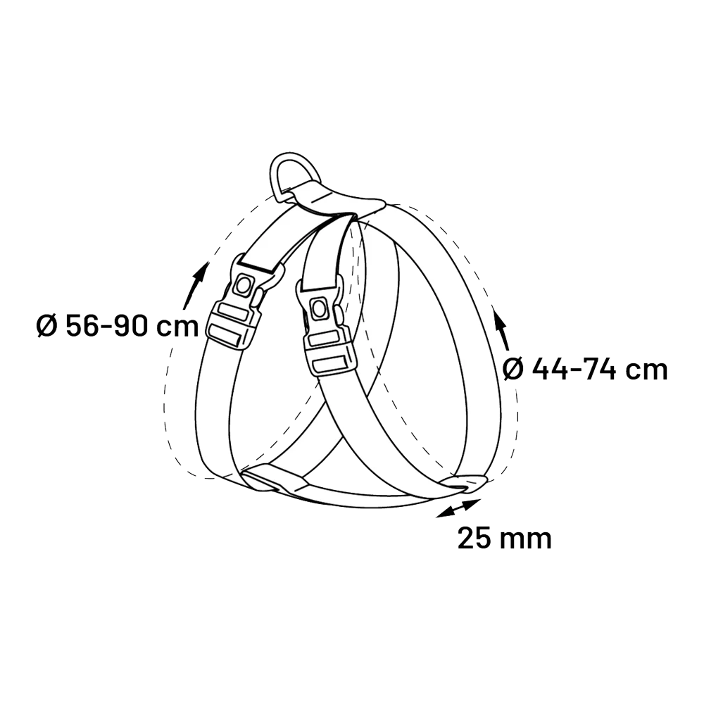 Flamingo Veiligheidsharnas Auto Baro XL - Zwart - 44-74cm / 56-90cm X 25mm - Afbeelding 2