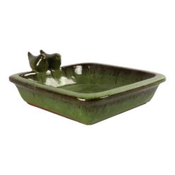 Vogelbad Momo Vierkant - 29x25x10,5cm - Groen