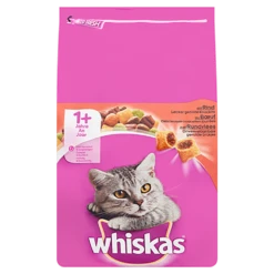 Whiskas 1+ Adult Droge Brokjes - Rund - Kattenvoer - 3,8kg