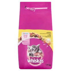 Whiskas Junior Droge Brokjes - Kip & Melk - Kittenvoer - 1,9kg
